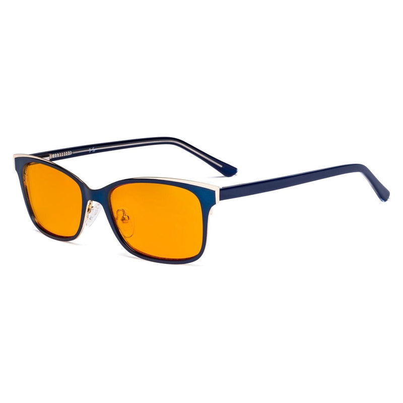 eyekeeper.com Metal Blue Light Blocking Eyeglasses LX19006-BB98 Eyeglasses Orange Blue / without magnification