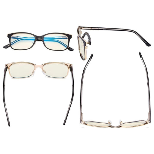 eyekeeper.com Metal Frame Blue Light Filter Eyeglasses LX19006-BB40 Eyeglasses Dark Slate Gray Black / without magnification,Blue / without magnification,Red / without magnification