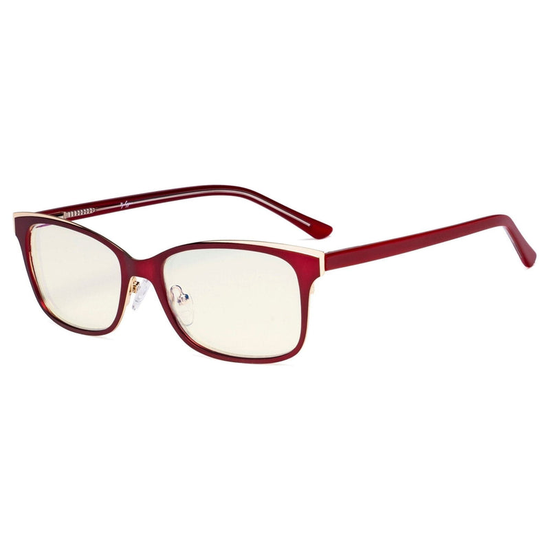 eyekeeper.com Metal Frame Blue Light Filter Eyeglasses LX19006-BB40 Eyeglasses Antique White Red / without magnification