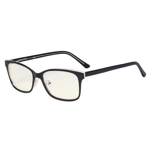 eyekeeper.com Metal Frame Blue Light Filter Eyeglasses LX19006-BB40 Eyeglasses White Smoke Black / without magnification
