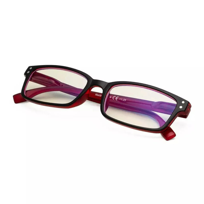 eyekeeper.com Classic Rectangle Blue Light Filter Reading Glasses 1-CG097 Eyeglasses White Smoke Black Red / without magnification,Black Red / +0.50,Black Red / +0.75,Black Red / +1.00,Black Red / +1.25,Black Red / +1.50,Black Red / +2.00,Black Red / +2.25,Black Red / +2.50,Black Red / +2.75,Black Red / +3.00,Black Red / +3.50,Black Red / +4.00