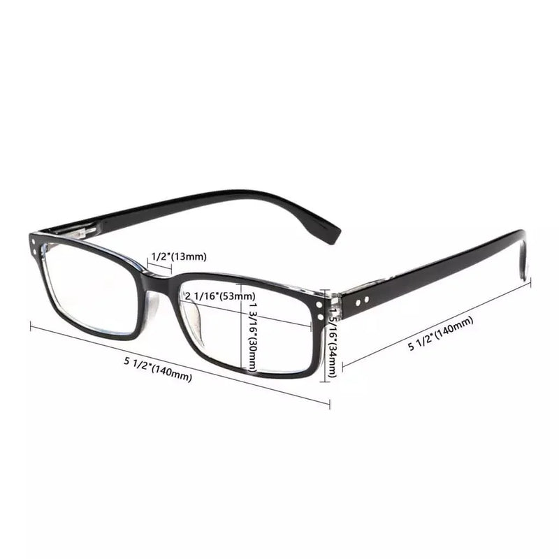 eyekeeper.com Classic Rectangle Blue Light Filter Reading Glasses 1-CG097 Eyeglasses White Smoke Black Blue / without magnification,Black Blue / +0.50,Black Blue / +0.75,Black Blue / +1.00,Black Blue / +1.25,Black Blue / +1.50,Black Blue / +1.75,Black Blue / +2.00,Black Blue / +2.25,Black Blue / +2.50,Black Blue / +2.75,Black Blue / +3.00,Black Blue