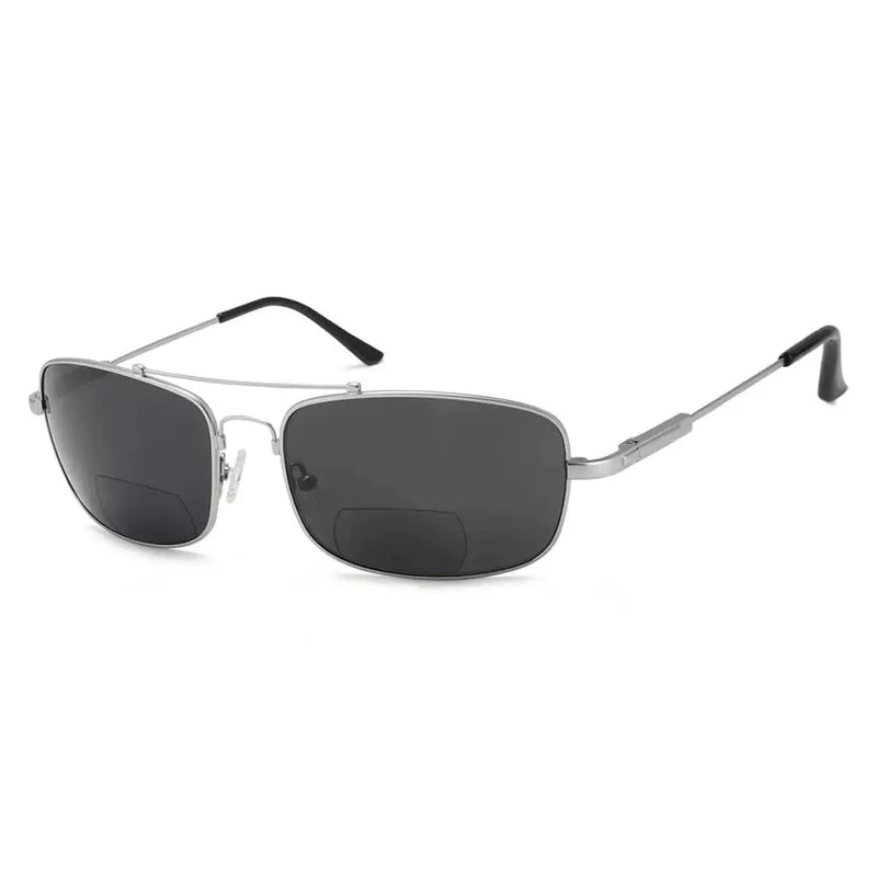 eyekeeper.com Classic Rectangle Polarized Bifocal Sunglasses PGSG1805 Sunglasses White Smoke Silver / +1.50,Silver / +2.00,Silver / +2.50,Silver / +3.00