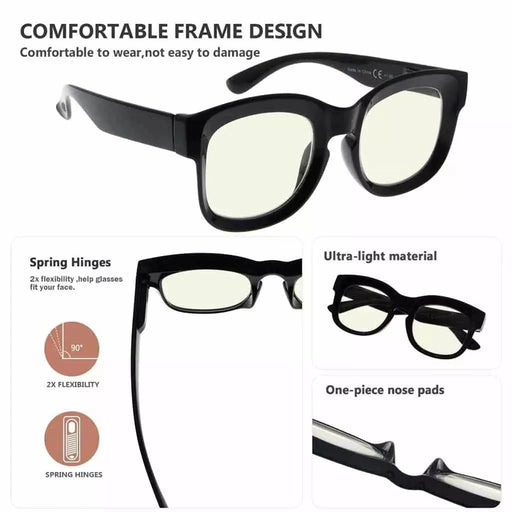 eyekeeper.com Trendy Thicker Frame Blue Light Filter Reading Glasses UV2013 Eyeglasses White Smoke Black / without magnification,Black / +0.50,Black / +0.75,Black / +1.00,Black / +1.25,Black / +1.50,Black / +1.75,Black / +2.00,Black / +2.50,Black / +3.00,Black Tortoise / without magnification,Black Tortoise / +0.50,Black Tortoise / +0.75,Black Tortoise