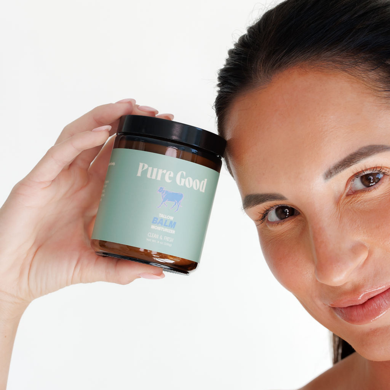 Pure Good LLC Clean & Fresh - Tallow Balm Moisturizer Tallow Balm White Smoke 4 oz,8 oz