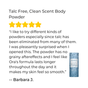 Ora's Amazing Herbal Talc Free Body Powder, Clean Scent Body Powder White Smoke Full Size 2.5 oz