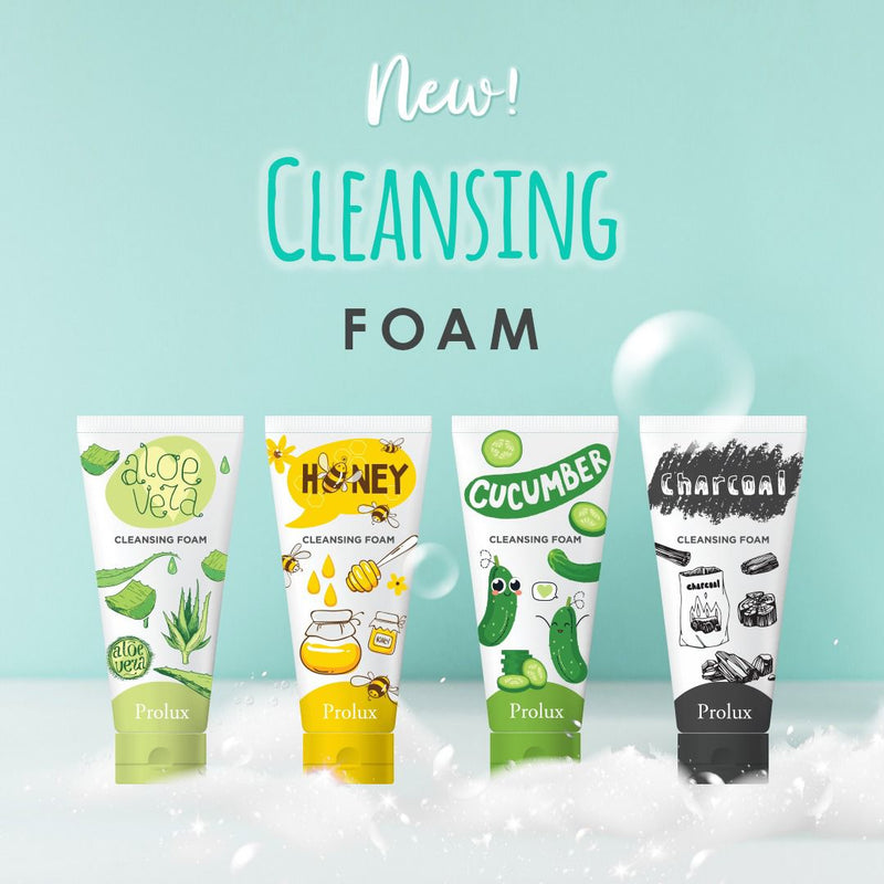 Prolux Cosmetics Cleansing Foam Powder Blue Black- Charcoal,Light Green- Aloe Vera,Green- Cucumber,Yellow- Honey