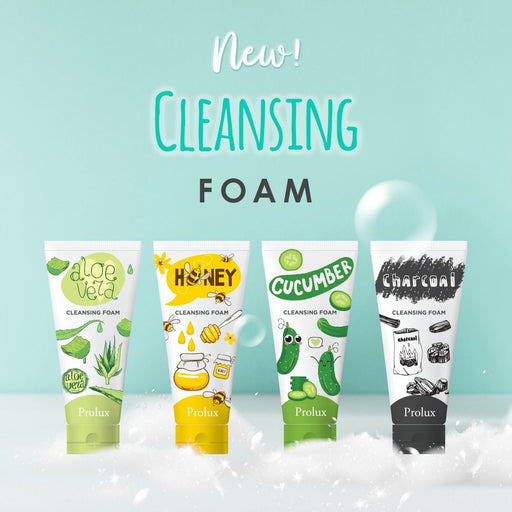 Prolux Cosmetics Cleansing Foam Powder Blue Black- Charcoal,Light Green- Aloe Vera,Green- Cucumber,Yellow- Honey