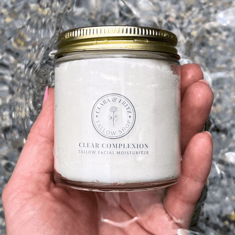 Clara & Fritz Tallow Shop Clear Complexion Whipped Tallow Facial Moisturizer Lotion & Moisturizer Lavender 2 fl oz,4 fl oz