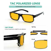 eyekeeper.com Clip on Polarized Night Vision Driving Glasses C63 (52MMx33MM) Sunglasses White Smoke Yellow