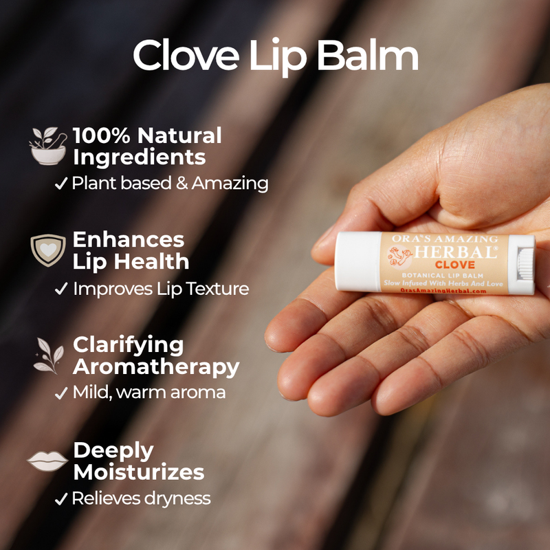Ora's Amazing Herbal Natural Lip Balm, Herbal Infused, Clove Rosy Brown