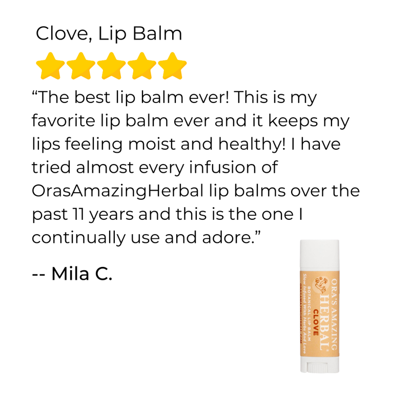 Ora's Amazing Herbal Natural Lip Balm, Herbal Infused, Clove White Smoke