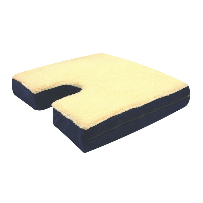 RIO Medical Supplies Coccyx Cutout fleece gel cushion White Smoke