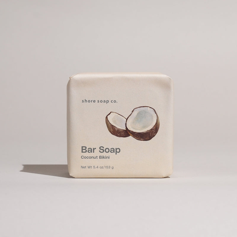 Shore Soap Co. Coconut Bikini Bar Soap Bar Soap Light Gray Single Bar,3 for $24