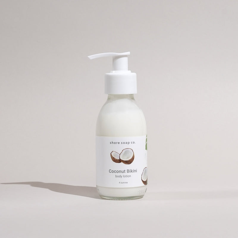 Shore Soap Co. Coconut Bikini Body Lotion Body Lotion Light Gray 10 ounce,4 ounce
