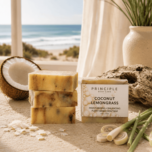 P R I N C I P L E Coconut + Lemongrass Soap Bar Soap Wheat