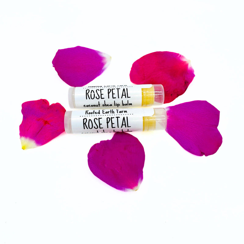 Rooted Earth Farm + Apothecary Rose Petal Lip Balm Lip Balms + Tints White Smoke 1 lip balm,3 lip balms