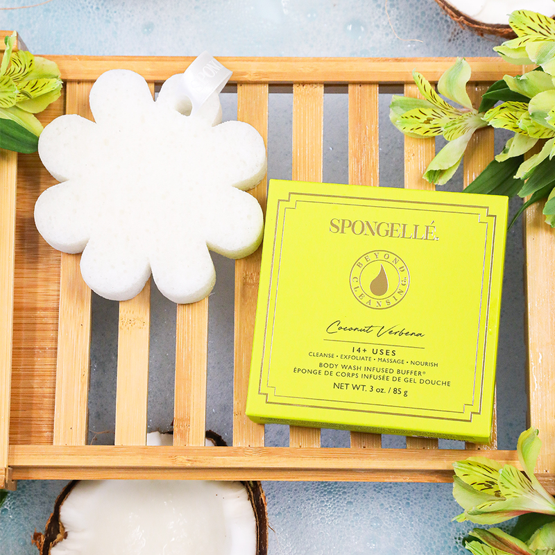 Spongellé Coconut Verbena | Boxed Flower Body Wash Infused Buffer White Smoke
