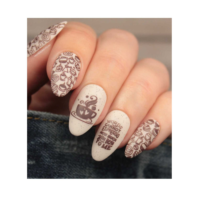 UberChic Beauty Better With Coffee Stamping Plate Rosy Brown