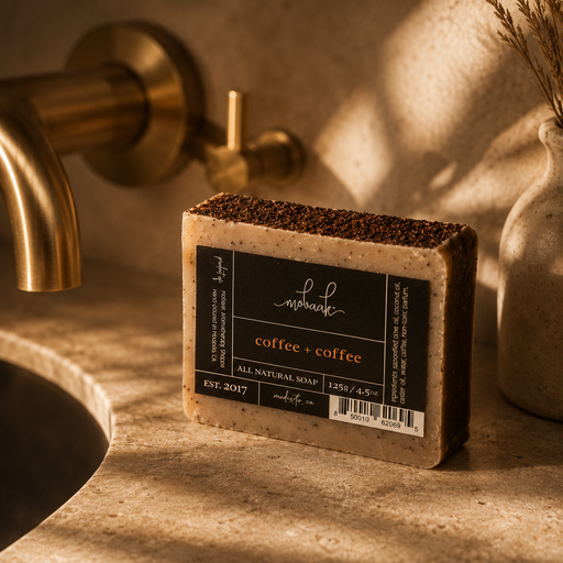 Mobaak Aromatherapy Shoppe Coffee + Coffee All Natural Soap Natural Bar Soap Black