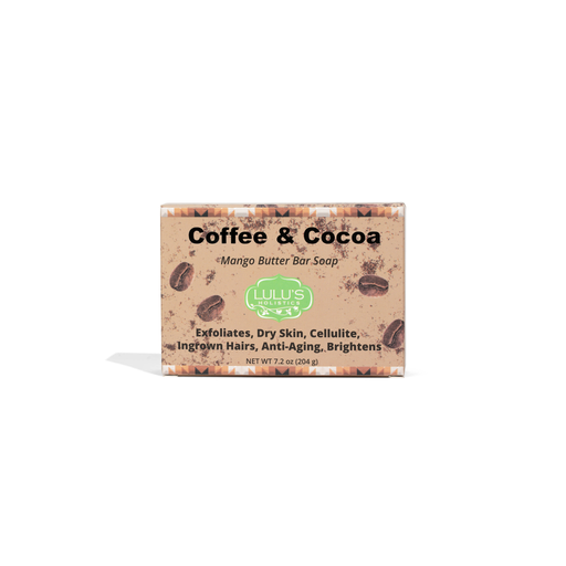 Lulu’s Holistics Coffee & Cocoa Mango Butter Bar Soap – Exfoliating Cleanse Bar soap Tan 1 Bar,2 Bars,3 Bars,4 Bars,20 Bars (bulk)
