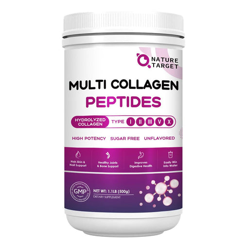 Nature Target Hydrolyzed Multi Collagen Peptides Powder, 1.1 LB Collagen White Smoke