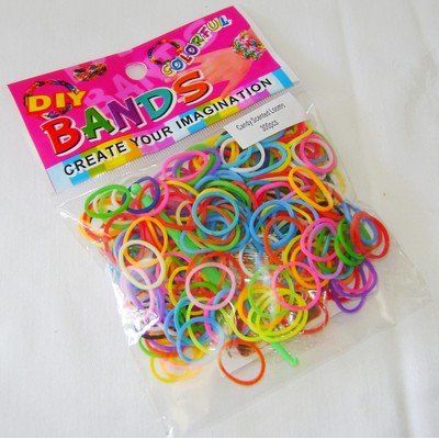 VIP Extensions Colorful Loom Bands Latex Free Rubber Bands 300 pieces with crochet needle Hair Extension Accessories Gray