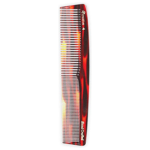 Creative Pro Hair Tools C4 Tortoise Comb with Medium and Fine Teeth (7.25 in) Hair Comb Rosy Brown Default Title