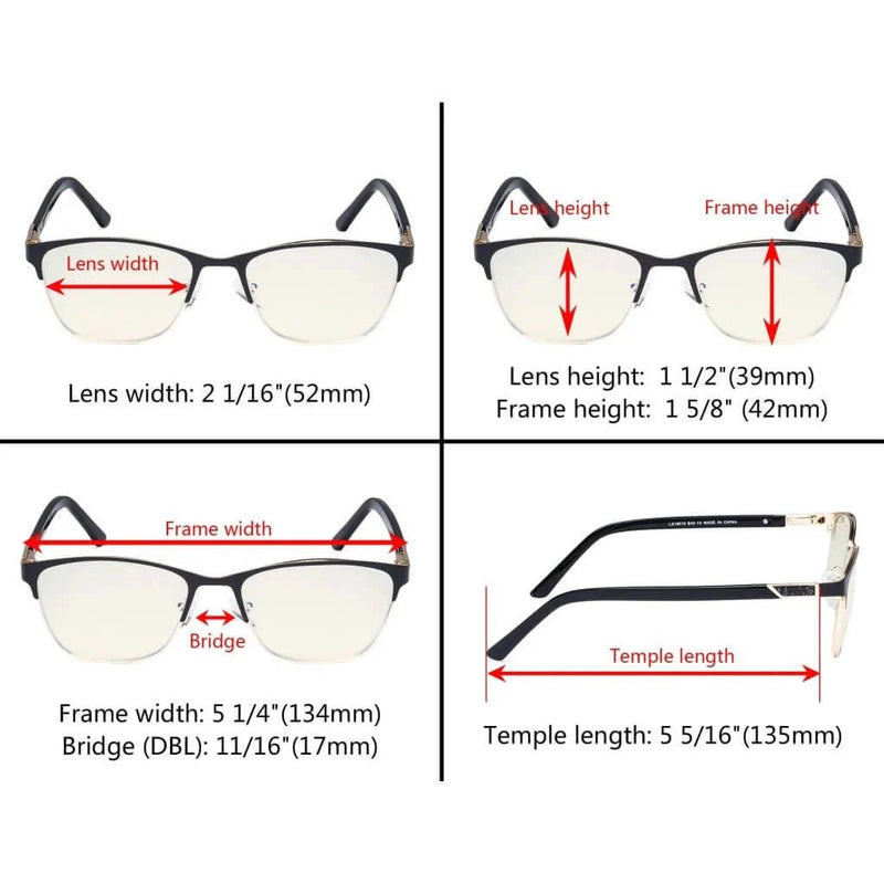 eyekeeper.com Computer Glasses for Eye Strain for Women LX19015-BB40 Eyeglasses White Smoke Black / without magnification,Purple / without magnification,Red / without magnification