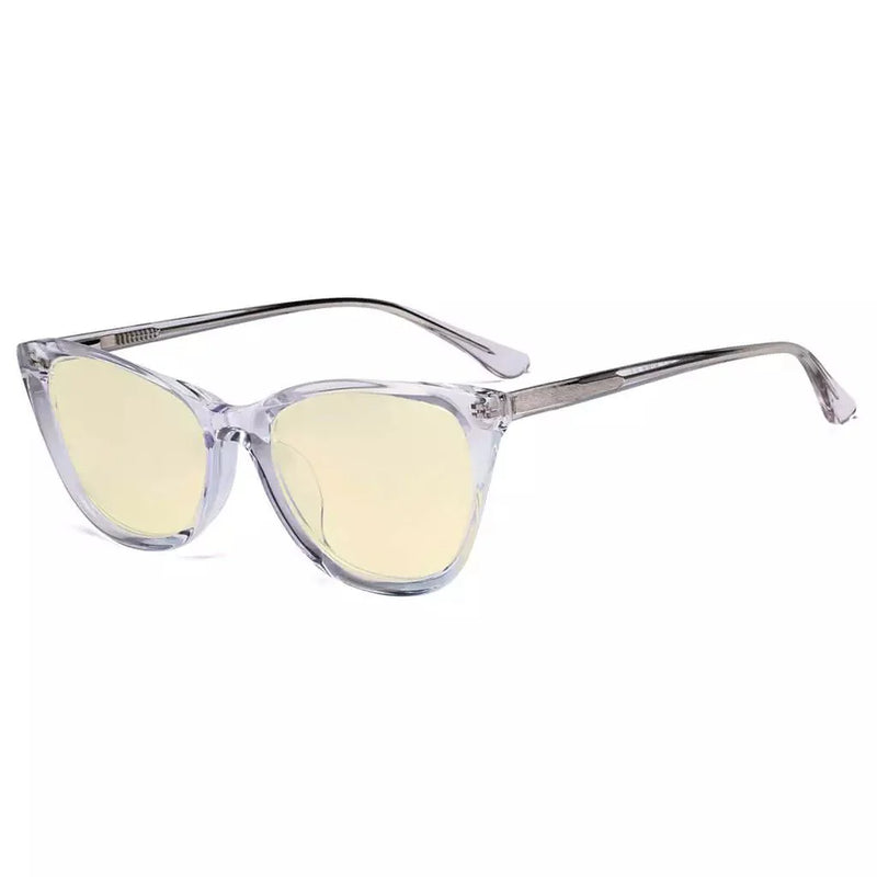 eyekeeper.com Computer Screen Glasses Stylish Cat-eye Style BC1902-BB60 Eyeglasses White Smoke Clear / without magnification