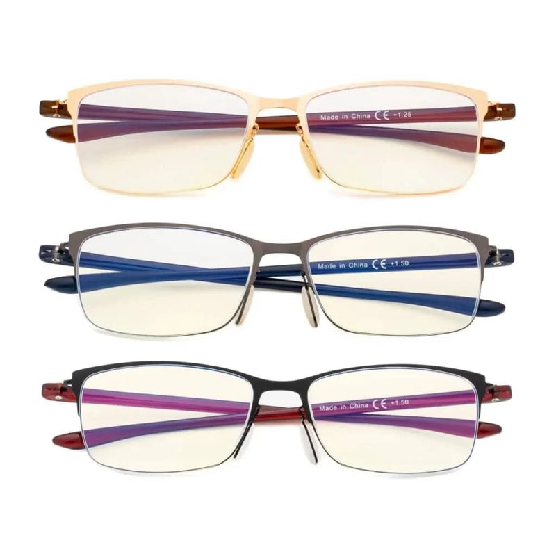 eyekeeper.com 3 Pack Computer Glasses Classic Half-rim UVR12801 Eyeglasses White Smoke 3 Pairs Mix / without magnification,3 Pairs Mix / +1.00,3 Pairs Mix / +1.25,3 Pairs Mix / +1.50,3 Pairs Mix / +1.75,3 Pairs Mix / +2.00,3 Pairs Mix / +2.50,3 Pairs Mix / +3.00