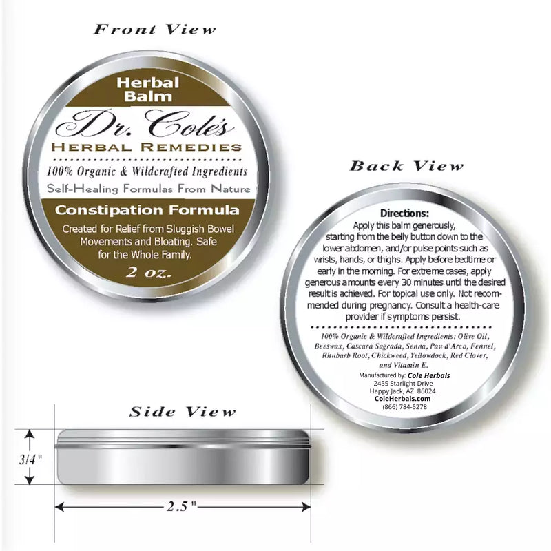 COLEHERBALS LLC Dr. Cole's Hemorrhoid Balm, Salts, and Constipation Balm Bundle White Smoke
