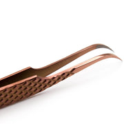 Mega Lash Academy Copper Fiber - MF1 - Ultra Curved Tweezers Tweezers Saddle Brown