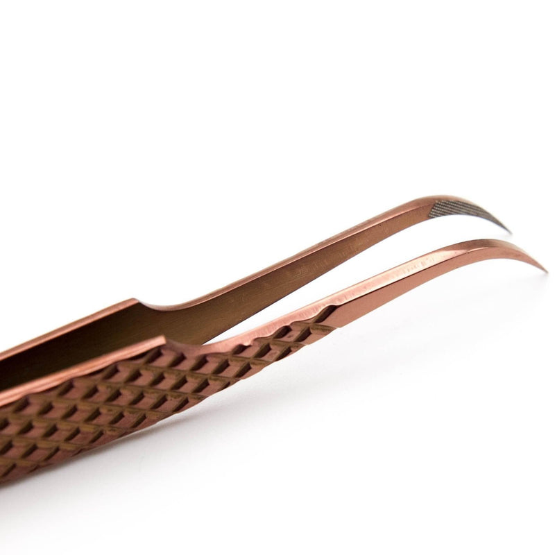 Mega Lash Academy Copper Fiber - MF1 - Ultra Curved Tweezers Tweezers Saddle Brown