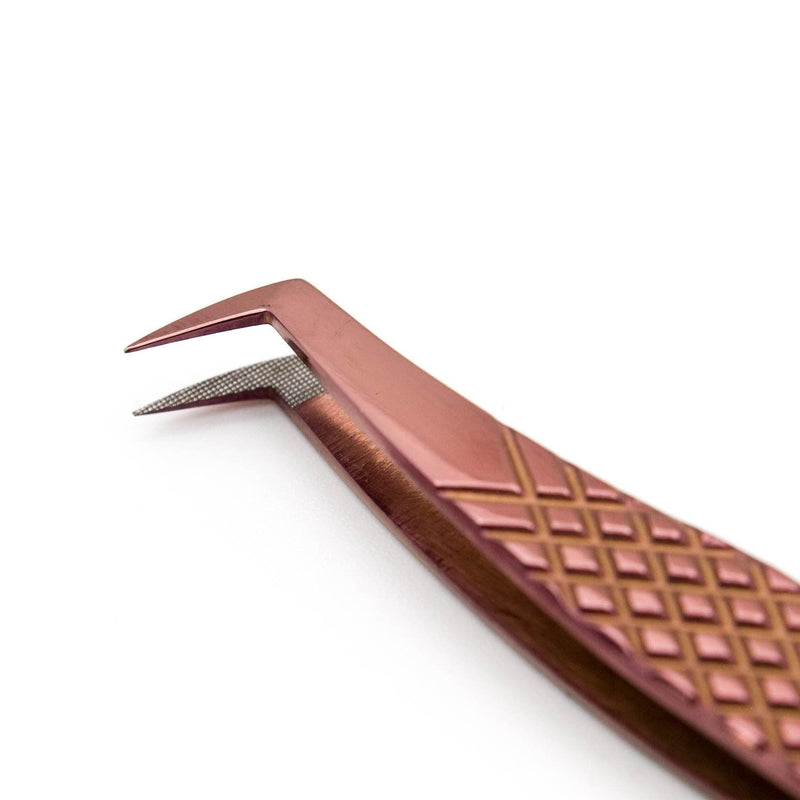 Mega Lash Academy Copper Fiber - MF5 - Boot Volume Tweezers Tweezers Rosy Brown