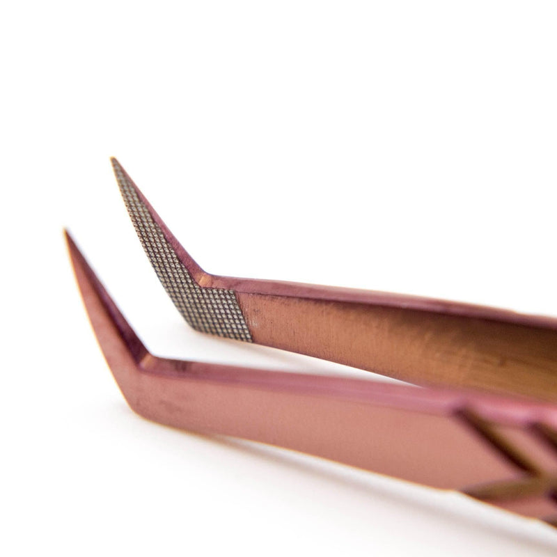 Mega Lash Academy Copper Fiber - MF5 - Boot Volume Tweezers Tweezers Rosy Brown