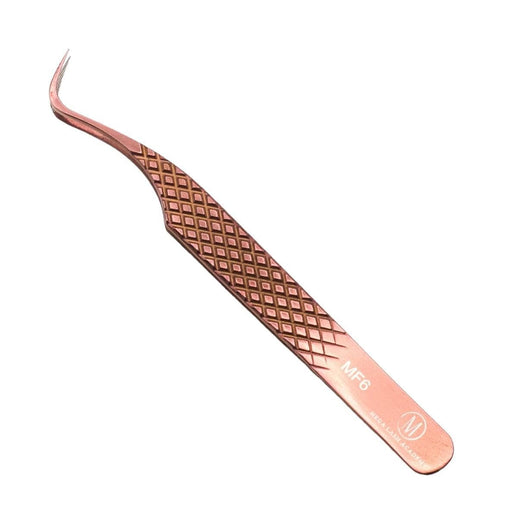 Mega Lash Academy Copper Fiber - MF6 - Hook Volume Tweezers Tweezers Light Pink