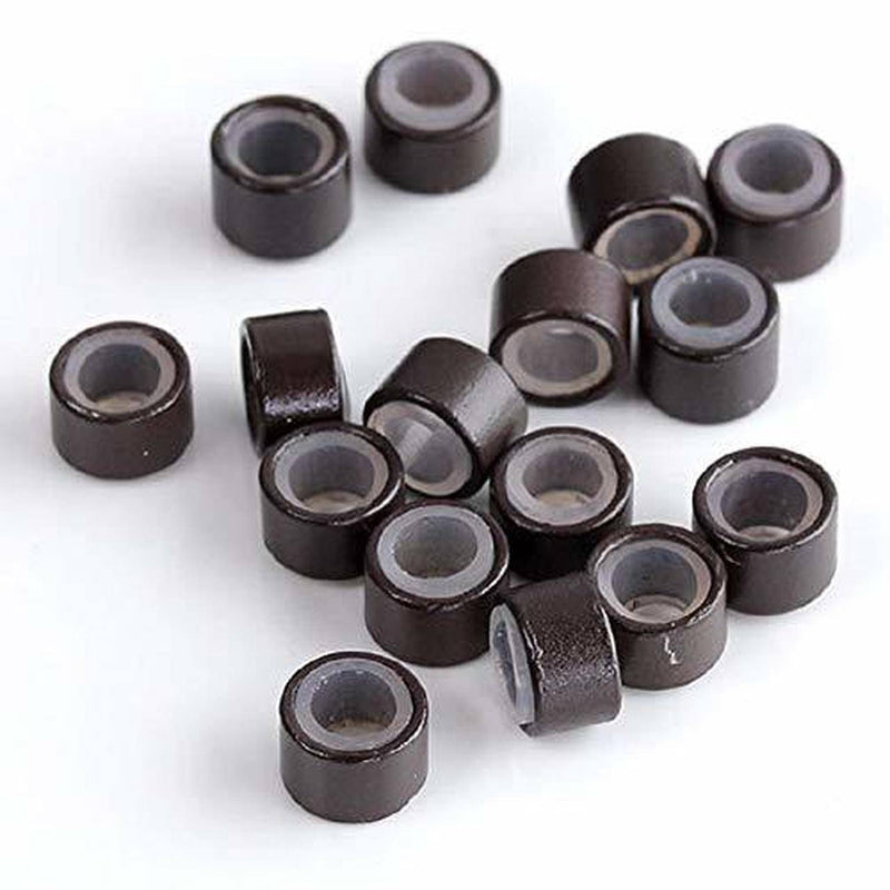 VIP Extensions Copper Silicon Ring (Micro Link) 4.0 x 3.5 x 3.0 mm (1000 pcs)-B Hair Extension Accessories White Smoke 3-D.BROWN
