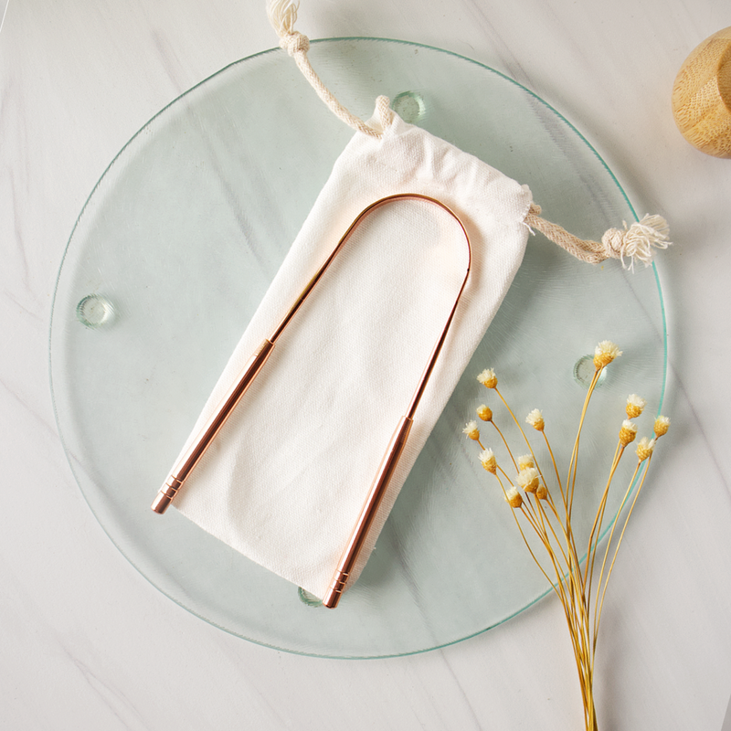 Love of Earth Co. Copper Tongue Scraper Light Gray
