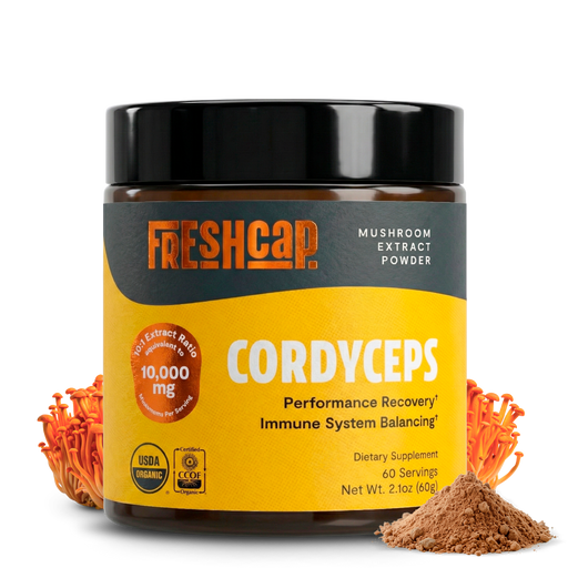 FreshCap Mushrooms Cordyceps Mushroom Extract Powder Powder Black