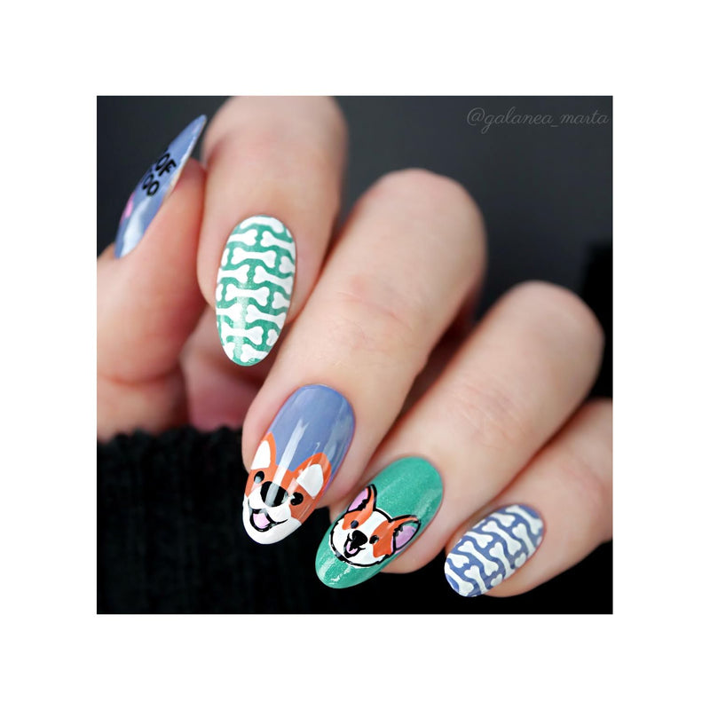 UberChic Beauty Corgi Love Stamping Plate Tan