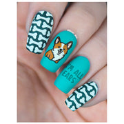 UberChic Beauty Corgi Love Stamping Plate Rosy Brown