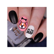 UberChic Beauty Corgi Love Stamping Plate Rosy Brown