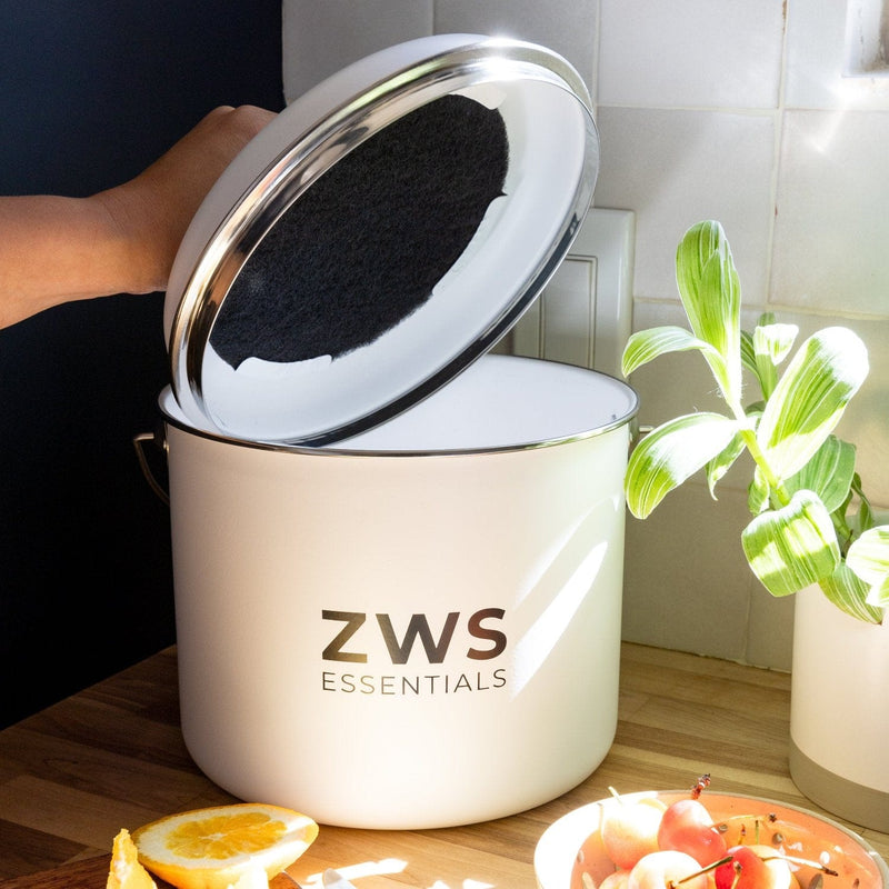ZeroWasteStore.com Countertop Compost Bin Composters Black White,Black