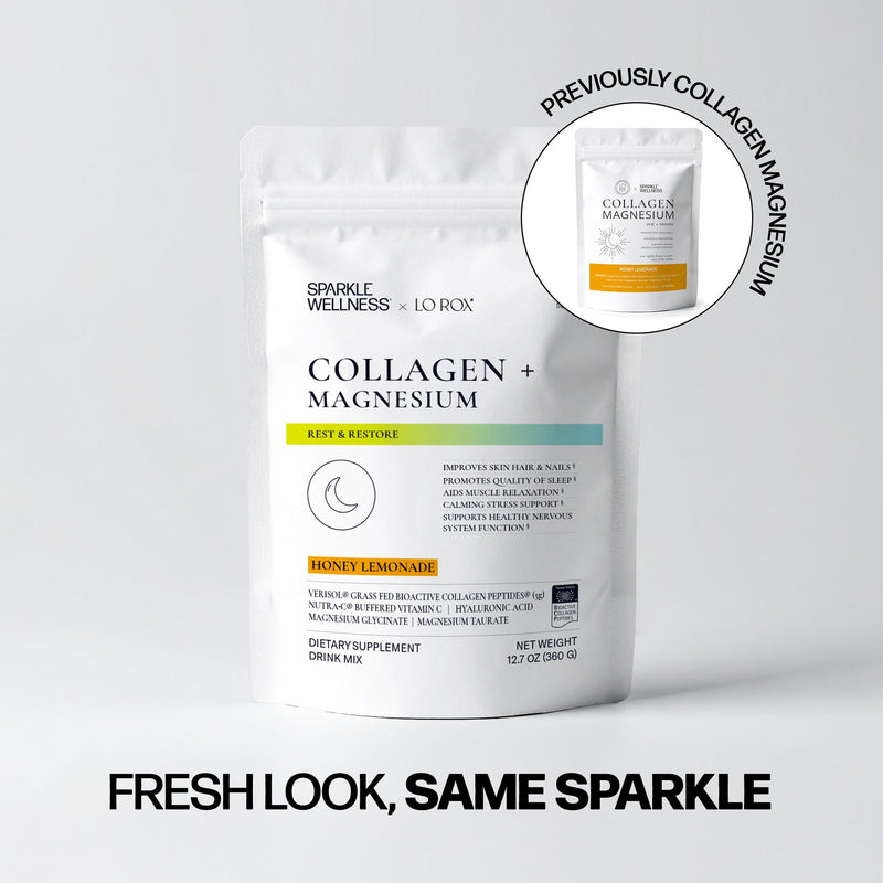 Sparkle Wellness Collagen + Magnesium Dietary Supplement Lavender Honey Lemonade,Ginger Lime,Yuzu Pear,No Flavor