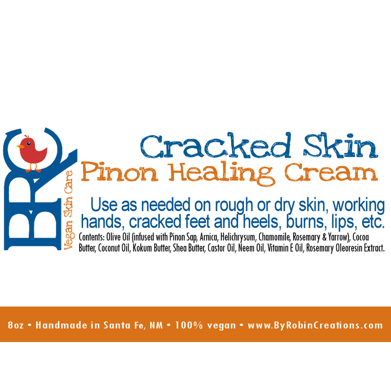 By Robin Creations Cracked Skin Rescue Pinon Healing & Eczema Cream Eczema Relief Midnight Blue 3.4oz Glass Jar,8oz Glass Jar