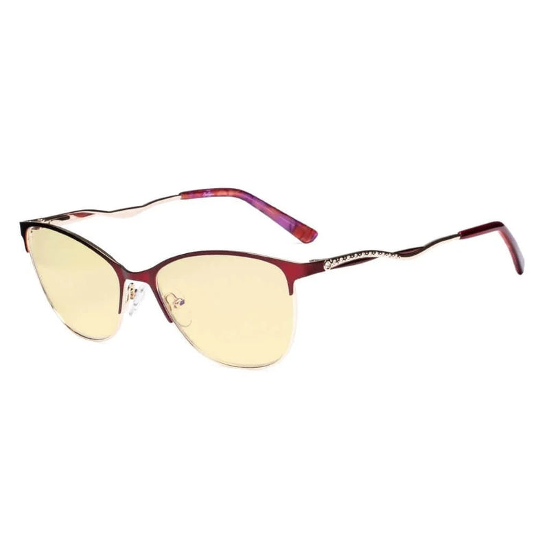 eyekeeper.com Crystal Blue Light Blocking Eyeglasses LX19014-BB60 Eyeglasses White Smoke Red / without magnification