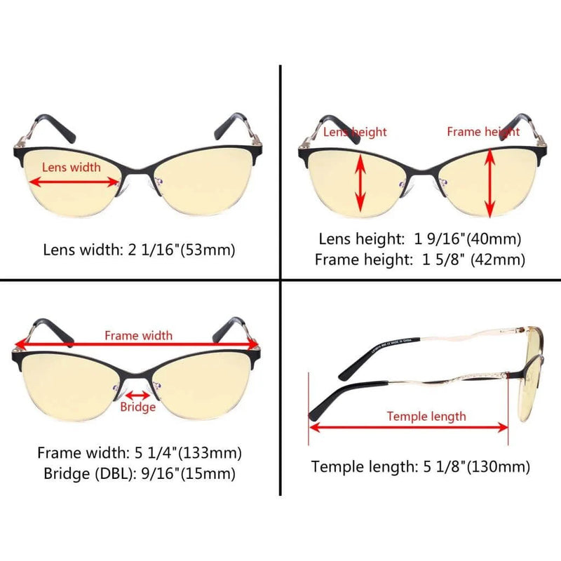 eyekeeper.com Crystal Blue Light Blocking Eyeglasses LX19014-BB60 Eyeglasses White Smoke Black / without magnification,Purple / without magnification,Red / without magnification