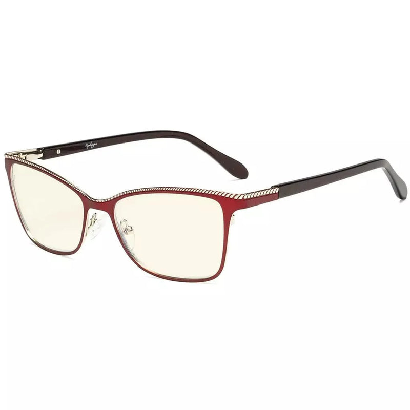 eyekeeper.com Crystal Blue Light Blocking Reading Glasses LX17020 Eyeglasses White Smoke Red Gold / without magnification,Red Gold / +0.50,Red Gold / +0.75,Red Gold / +1.00,Red Gold / +1.25,Red Gold / +1.50,Red Gold / +1.75,Red Gold / +2.00