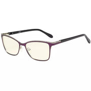 eyekeeper.com Crystal Blue Light Blocking Reading Glasses LX17020 Eyeglasses White Smoke Purple Silver / without magnification,Purple Silver / +0.50,Purple Silver / +0.75,Purple Silver / +1.00,Purple Silver / +1.25,Purple Silver / +1.50,Purple Silver / +1.75,Purple Silver / +2.00